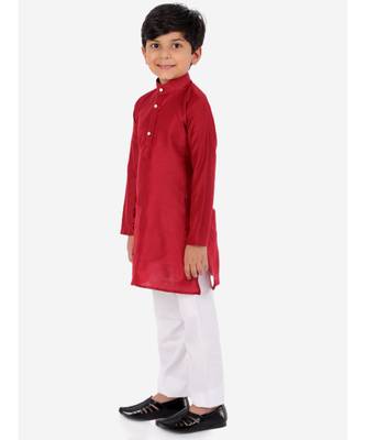 Maroon Elegant Kurta Pajama 3
