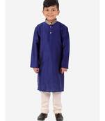 Blue Golden Collar Kurta Pajama Set