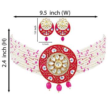 Pink pearl chokers 4