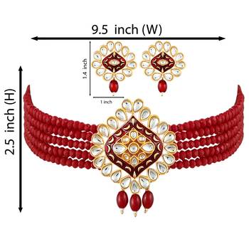 Red pearl chokers 4