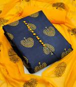 Blue printed cotton salwar