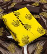 Yellow printed cotton salwar