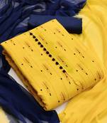 Yellow printed cotton salwar