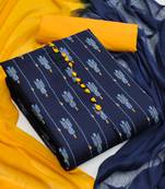 Blue printed cotton salwar