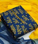 Blue printed cotton salwar