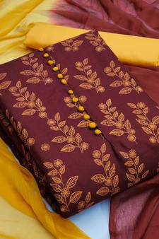 Maroon printed cotton salwar