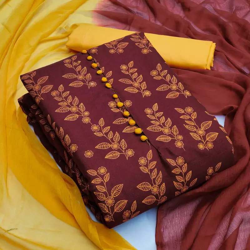 Maroon printed cotton salwar