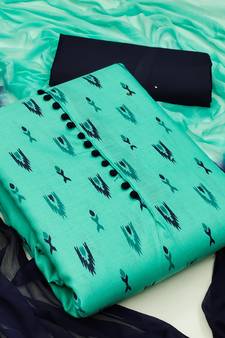 Green printed cotton salwar