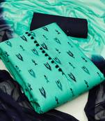 Green printed cotton salwar