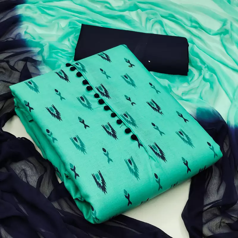 Green printed cotton salwar