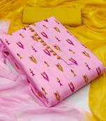Pink printed cotton salwar