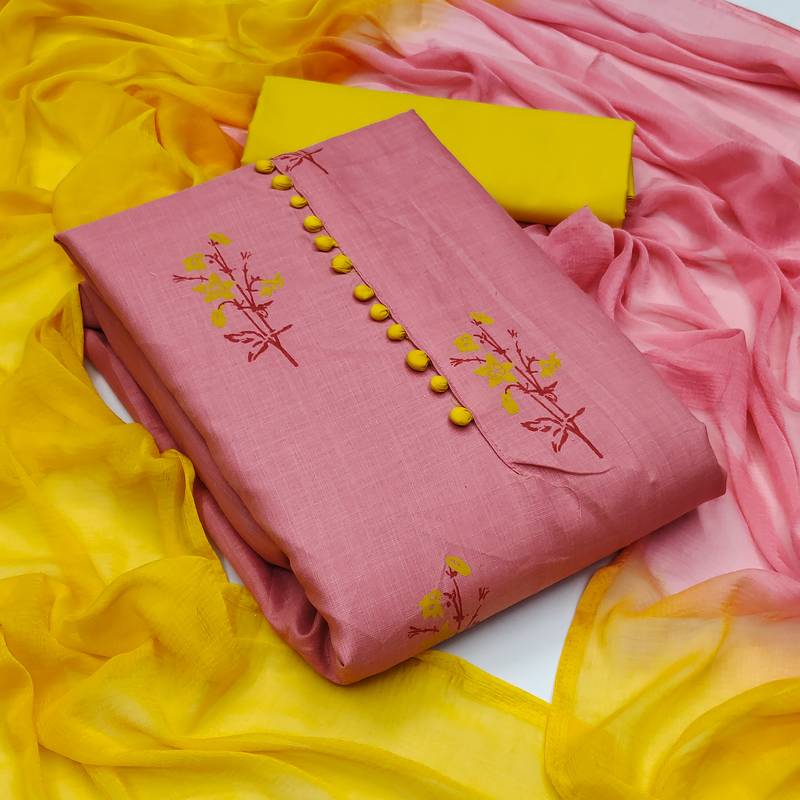 Pink embroidered cotton salwar