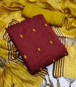 Maroon embroidered chanderi salwar