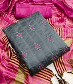 Grey embroidered chanderi salwar