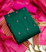 Blue embroidered chanderi salwar