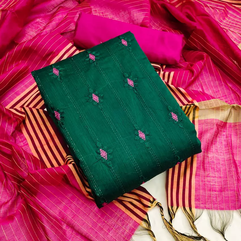 Blue embroidered chanderi salwar
