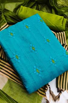 Green embroidered chanderi salwar