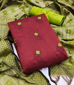 Maroon embroidered chanderi salwar