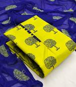 Yellow printed cotton salwar