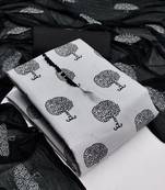 Grey printed cotton salwar