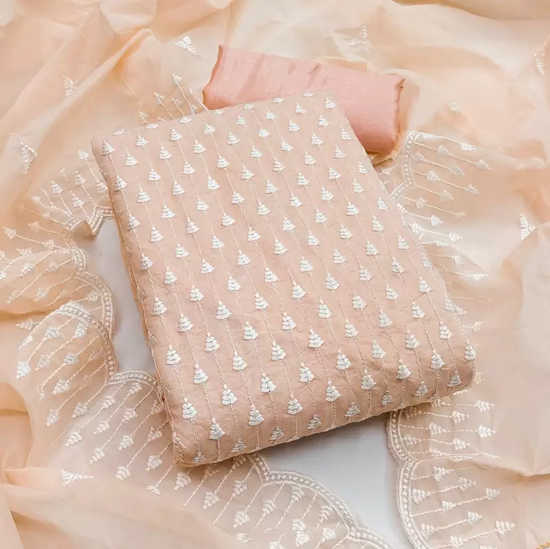 Pink embroidered chanderi salwar