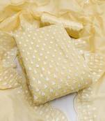 Yellow embroidered chanderi salwar