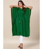Green Dola Silk stitched   Kaaftan