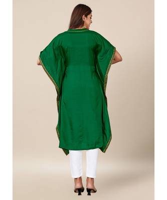 Green Dola Silk stitched   Kaaftan 5