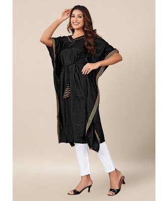 Black Dola Silk stitched   Kaaftan 3