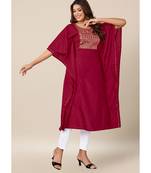 Maroon Dola Silk stitched   Kaaftan
