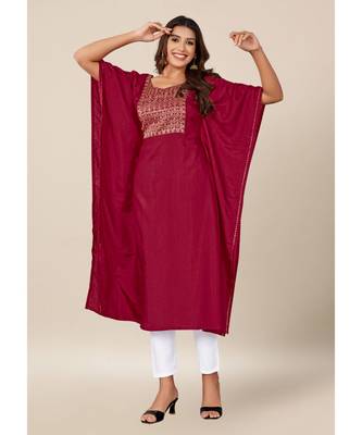 Maroon Dola Silk stitched   Kaaftan 2