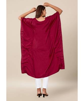 Maroon Dola Silk stitched   Kaaftan 5
