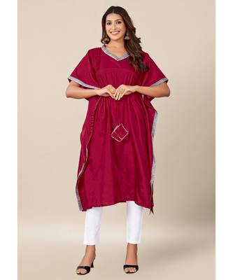 Maroon Dola Silk stitched   Kaaftan 1