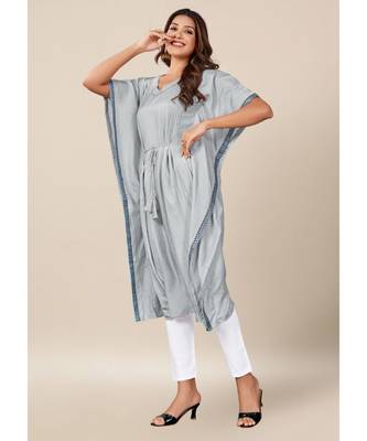 Grey Dola Silk stitched   Kaaftan 2