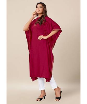 Maroon Dola Silk stitched   Kaaftan 2