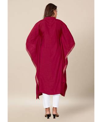 Maroon Dola Silk stitched   Kaaftan 5