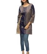 Blue printed viscose short-kurtis
