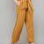 Womens Yellow Striped Palazzo With Belt
