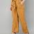 Womens Yellow Striped Palazzo With Belt