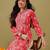 Hand Embroidered Pink Cotton Lucknowi Chikan Women Kurta