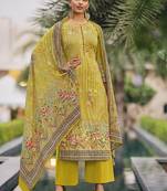 Yellow digital print pure cotton salwar
