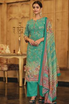 Green digital print pure cotton salwar