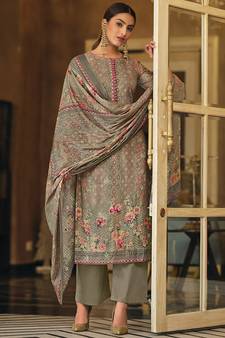 Grey digital print pure cotton salwar