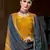Yellow embroidered pure crepe salwar