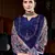 Royal blue embroidered pure crepe salwar