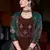 Brown embroidered pure crepe salwar