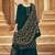 Teal embroidered georgette salwar