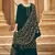 Teal embroidered georgette salwar