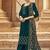 Teal embroidered georgette salwar
