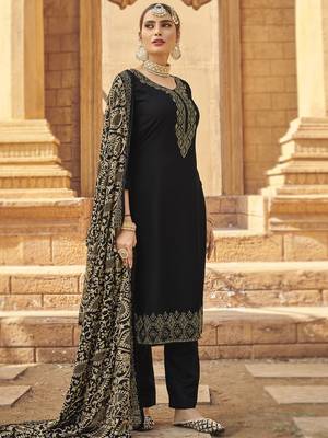 Black embroidered georgette salwar 2
